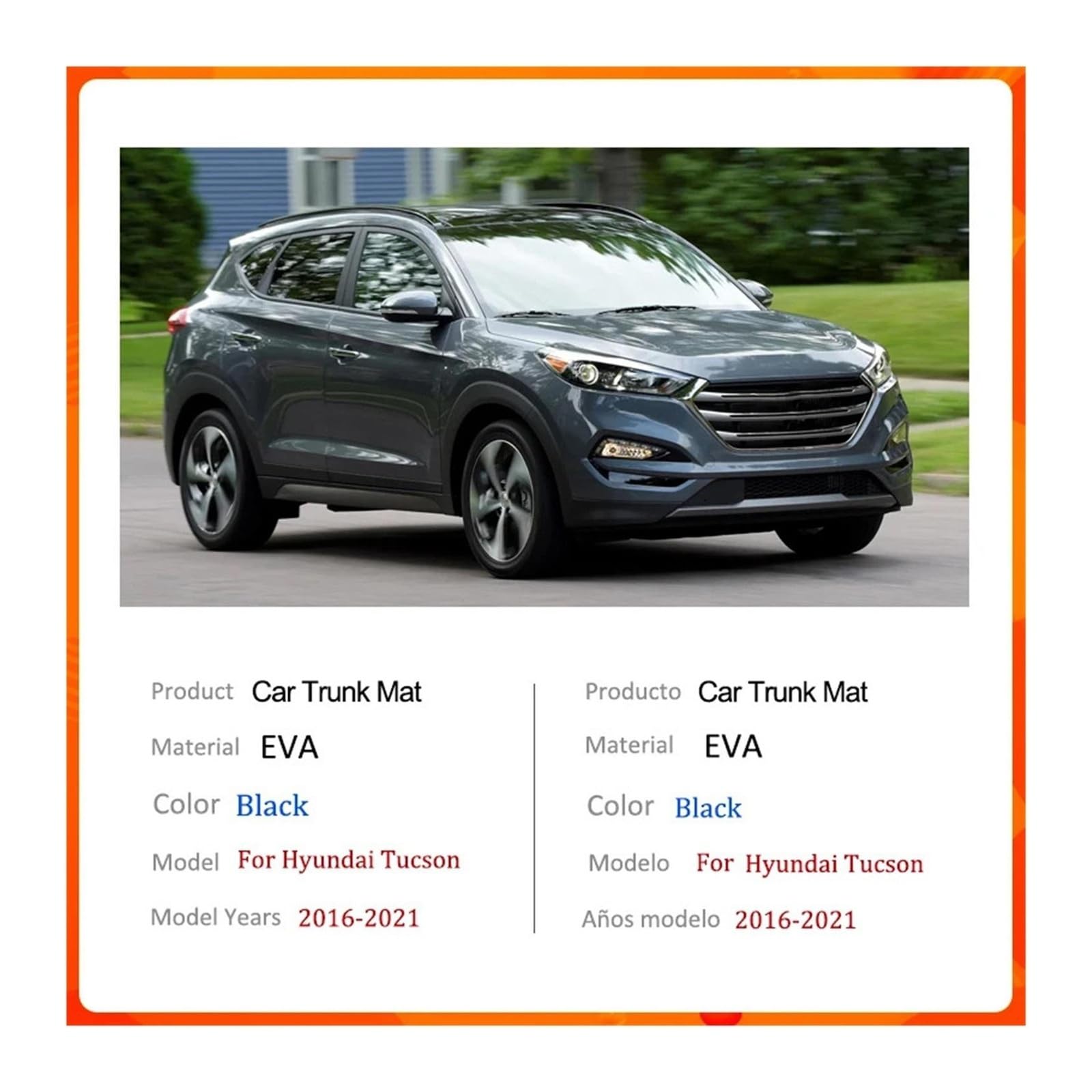 Pasuje do Hyundai Tucson 2016 2017 2018 2019 2020 2021 TL | Maty do bagażnika samochodu. Auto podkładka ochronna do bagażnika