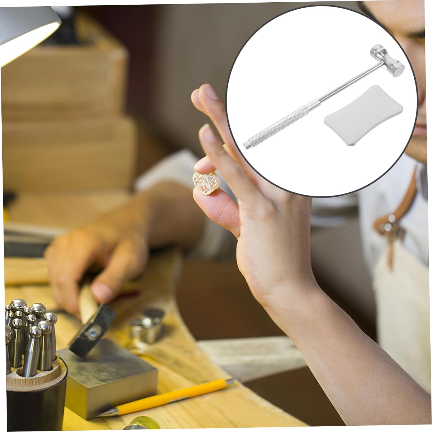 DOITOOL Jeweler Hammer Mini Multifunction Hammer for Jewelry Making Craft Small Mallet Steel Comfortable Grip Handle