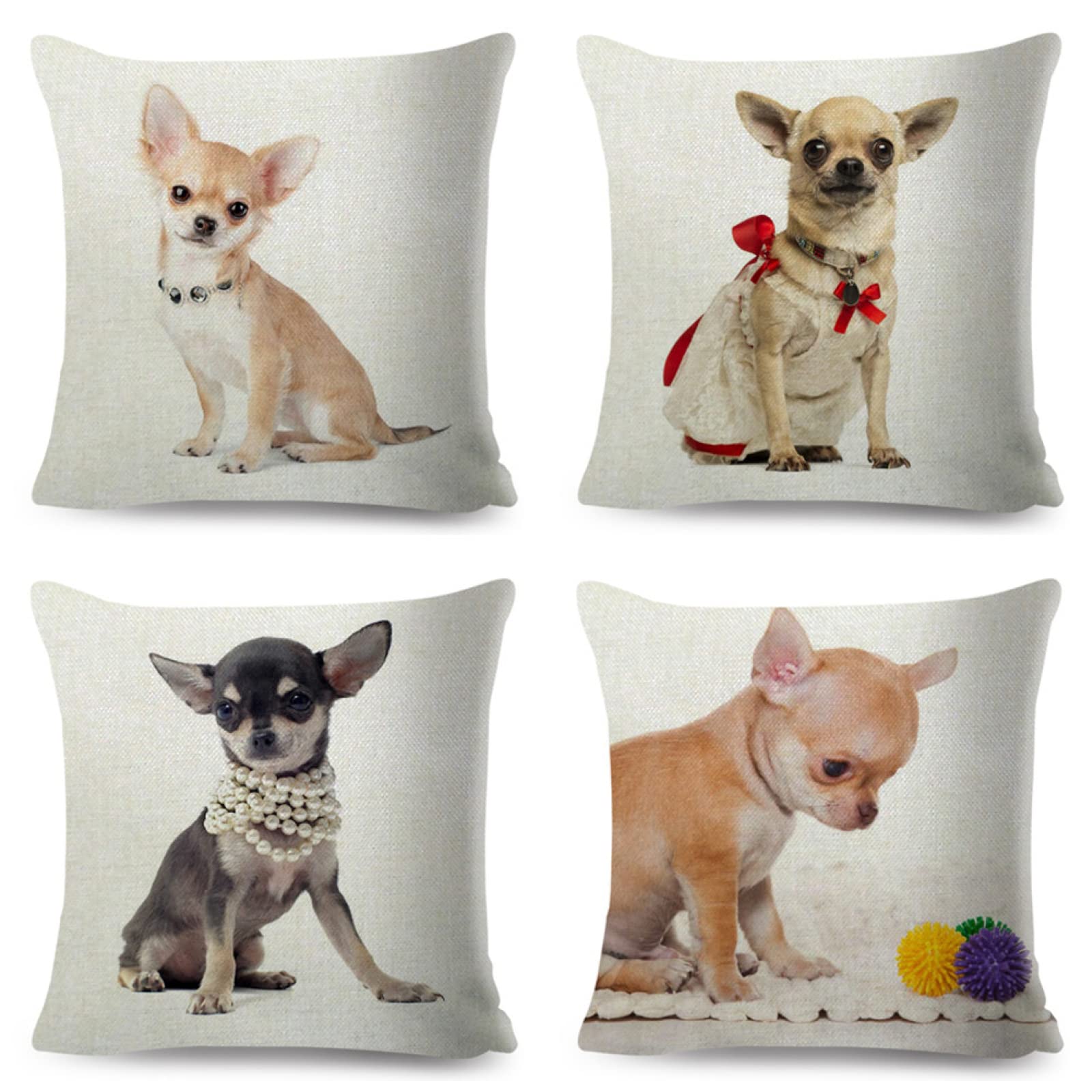 Cuscini, Cuscini Divano, Copricuscini, Fodere Cuscini, Federa Cuscino, Cuscini Decorativi, Cuscini per Divano, Cuscini Letto, Federe Cuscini Divano, Cuscino da Divano, 4 Pezzi Cane 35x35 D4886