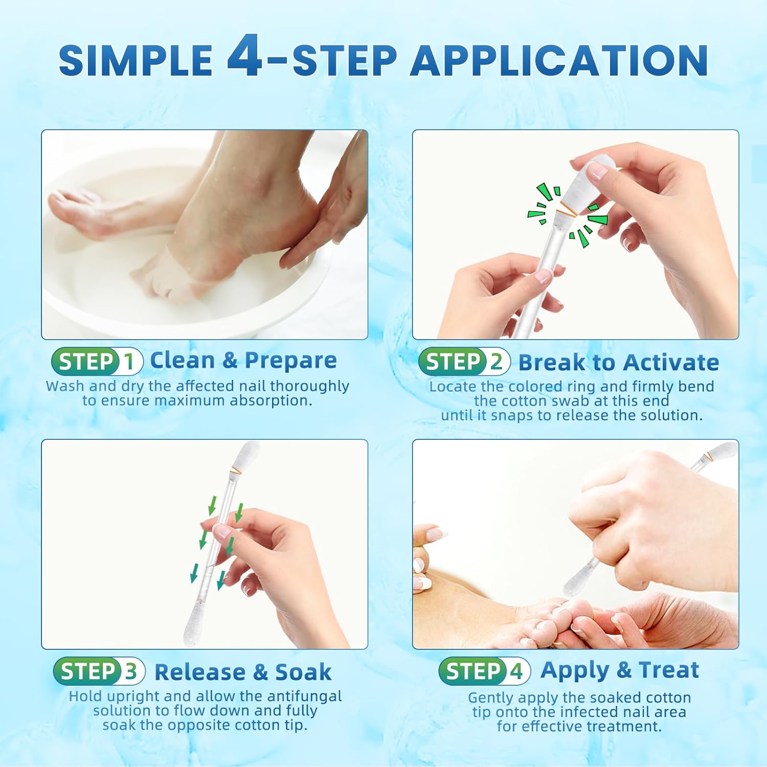 Fungal Nail Treatment Swabs–100 Ct, Extra Strength Toenail & Athlete’s Foot Fungus Treatment with 25% Undecylenic Acid, Damaged, Discolored & Thick Nails, Restores Healthy Nail Growth - Image 5