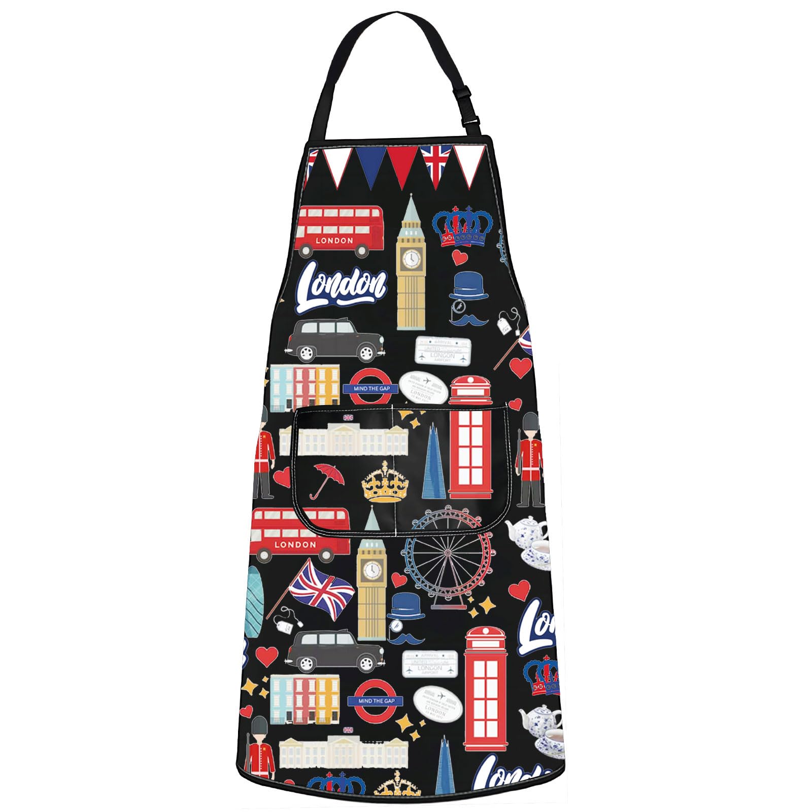 MYSOMY London Cooking Apron - Themed Gifts for London Lovers - Chef & Baking Apron