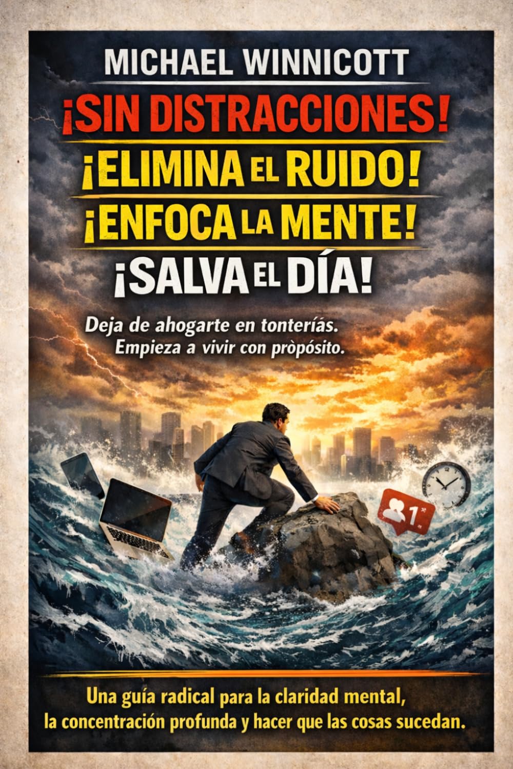 ¡SIN DISTRACCIONES! ¡ELIMINA EL RUIDO! ¡ENFOCA LA MENTE! ¡SALVA EL DÍA! Deja de ahogarte en tonterías. Empieza a vivir con propósito.: Una guía para la claridad mental y la concentración profunda.
