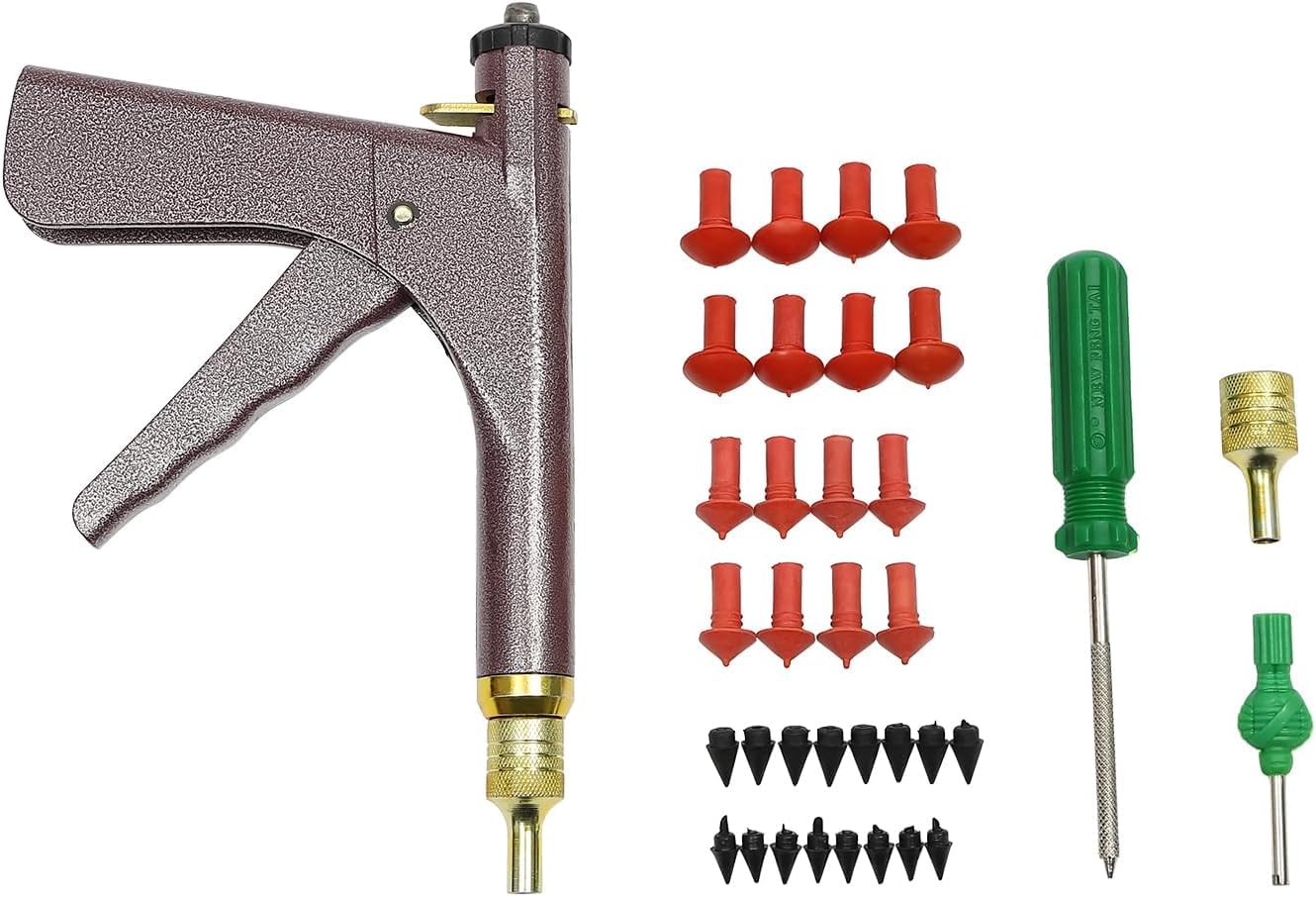Generisch Auto Tubeless Reifenreparaturset mit Pilzstopfen – Kompatibel mit Motorrädern, Rollern und Fahrrädern – Für schnelle und dauerhafte ReifenreparaturenBlack,One Size