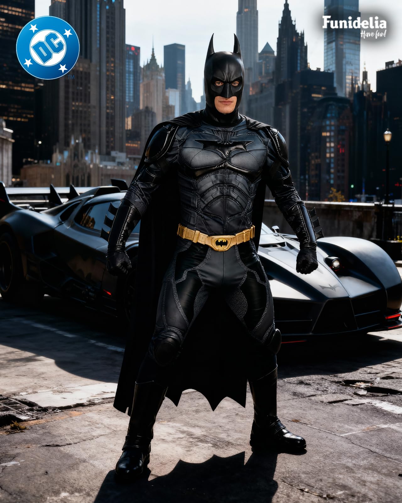 Funidelia | Kostium Batman Mroczny Rycerz Diamond Edition Męskie The Dark Knight Superbohaterowie DC Comics Nietoperze - Strój dla dorosłych i zabawne akcesoria na imprezy karnawał i Halloween