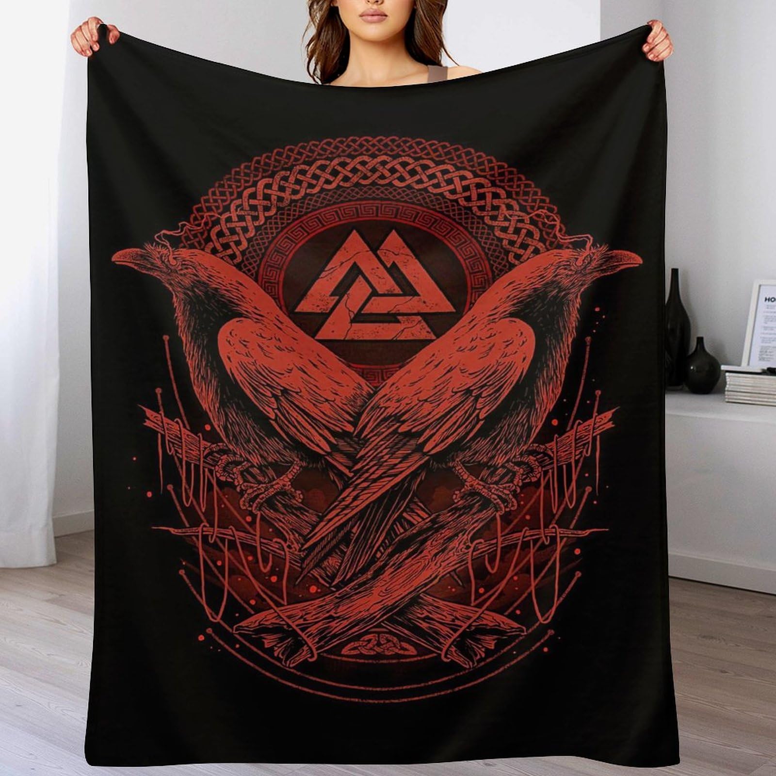 Couverture polaire viking chaude contre le froid du lit et canapé
