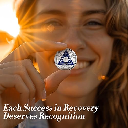 Miniatura 226 de Moneda de sobriedad de triángulo de recuperación de 2 años – Monedas de plata con número romano NA AA – 1-40 fichas y medallones NA/HA/AA Prime – 02