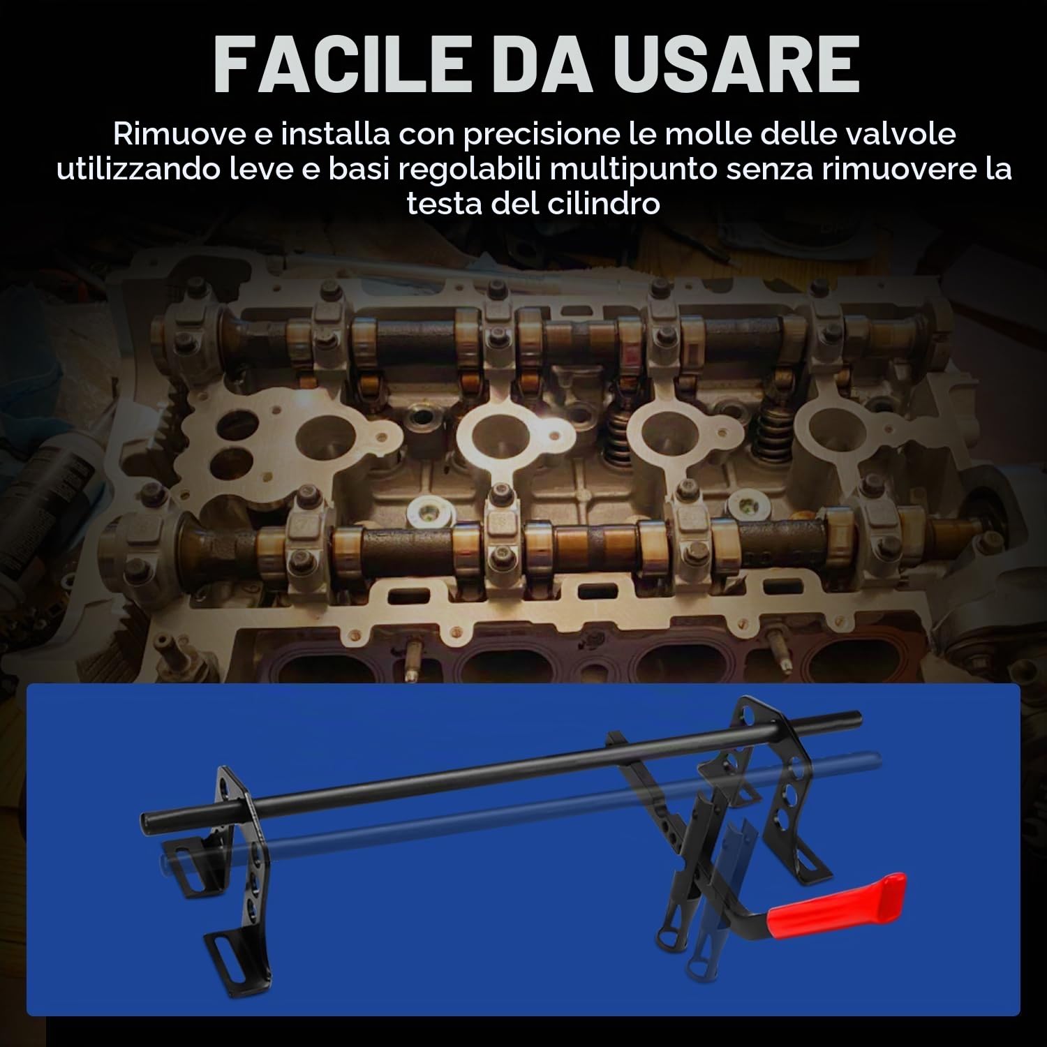FreeTec Compressore Molle valvole - Motori Benzina/Diesel con 8, 16, 24 valvole
