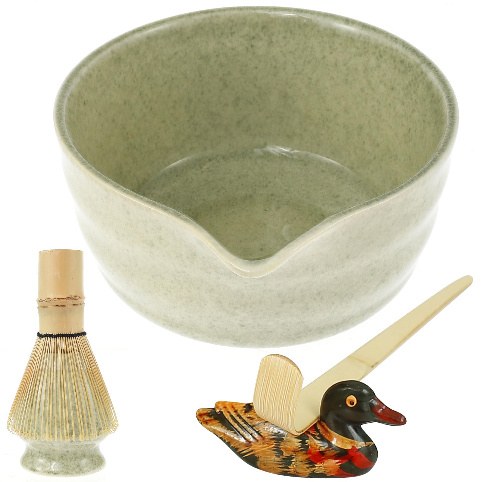 5Pcs Matcha Whisk Set Japanese Matcha Tea Set Elegant Ceramic Matcha Bowl Matcha Whisk Holder Bamboo Matcha Whisks and Bamboo Scoop Handmade Matcha Ceremony Kit for Traditional Japanese Tea Ceremony