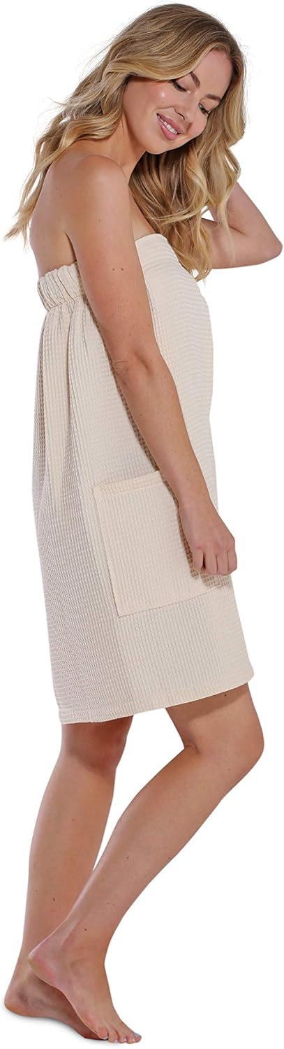 Turquaz Lightweight Knee Length Waffle Robes For Women Spa Bath Waffle - Image 5