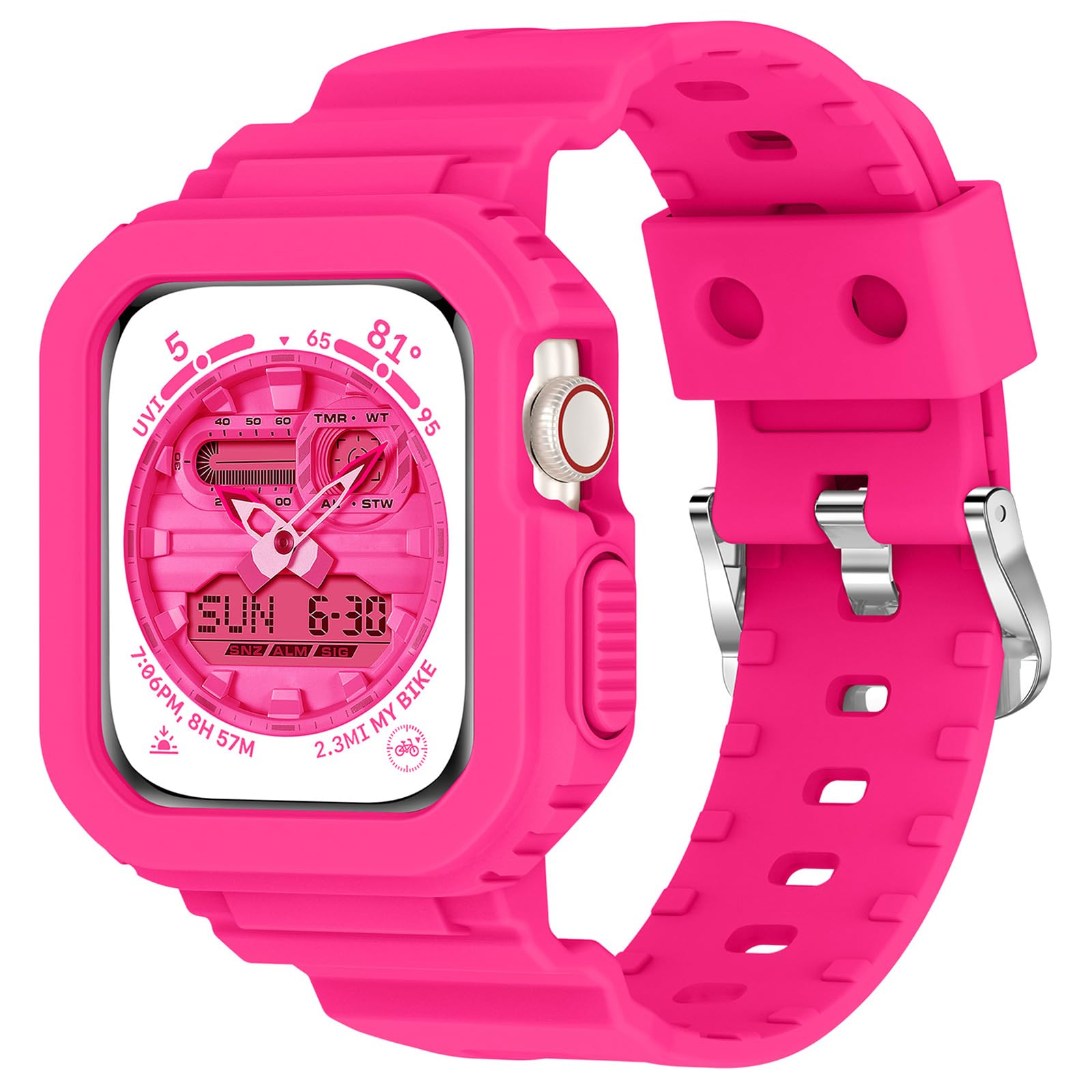 Compatible for Crystal Clear Apple Watch Bands, 45mm 44mm 42mm 41mm 40mm 38mm Bumper Case for Men Women Jelly Sport Case Band for iWatch Ultra 2/1 Series 9 8 7 SE/6 5 4 3 2 1