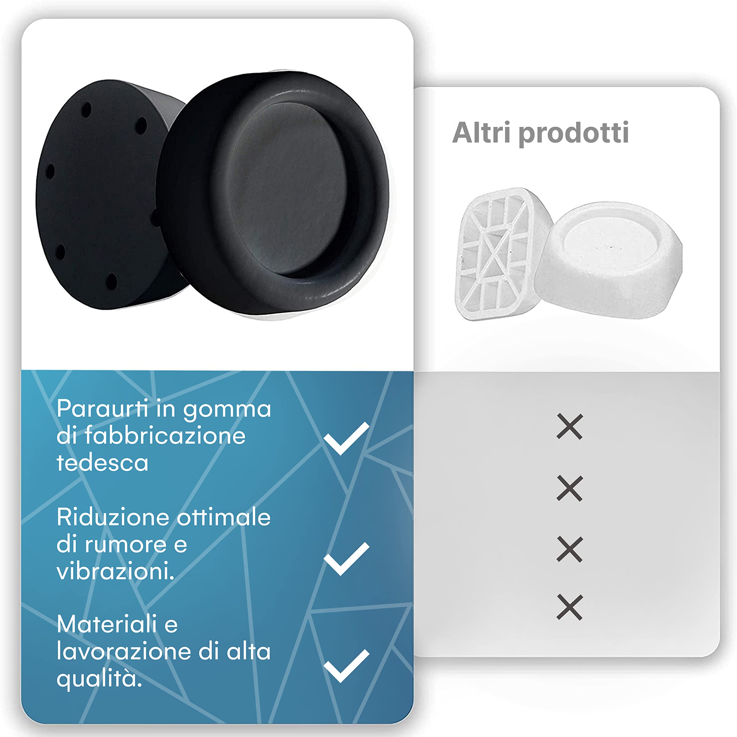 4 Pezzi Piedini Antivibrazione Per Lavatrice, Piedini Lavatrice, Gomma Antiscivolo Universale Piedini Gommine Per Lavatrici (Extra Large - Foto 3