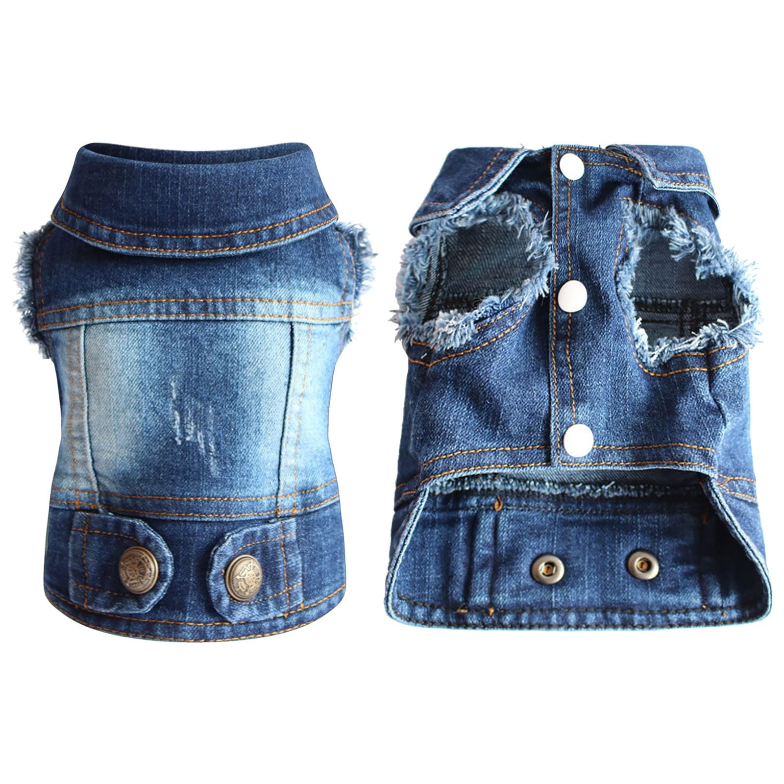 Giacca di Jeans per Cani e Gatti di Piccola e Media Taglia - Alla Moda, Traspirante per Animali Domestici, Barboncino Giocattolo