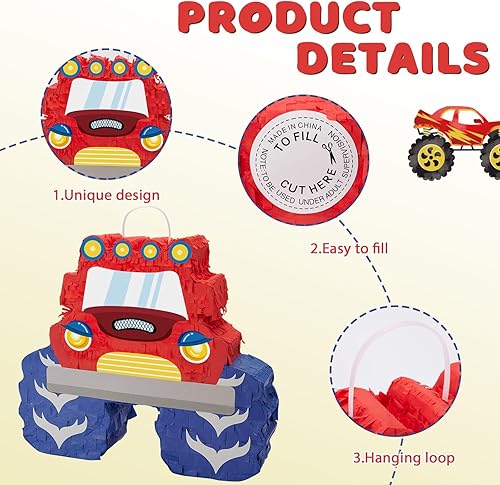 Miniatura 54 de WERNNSAI - Piñata de sirena plegable, piñata de cumpleaños con flecos que incluye cuerda para jalar, venda y bate. Decoraciones