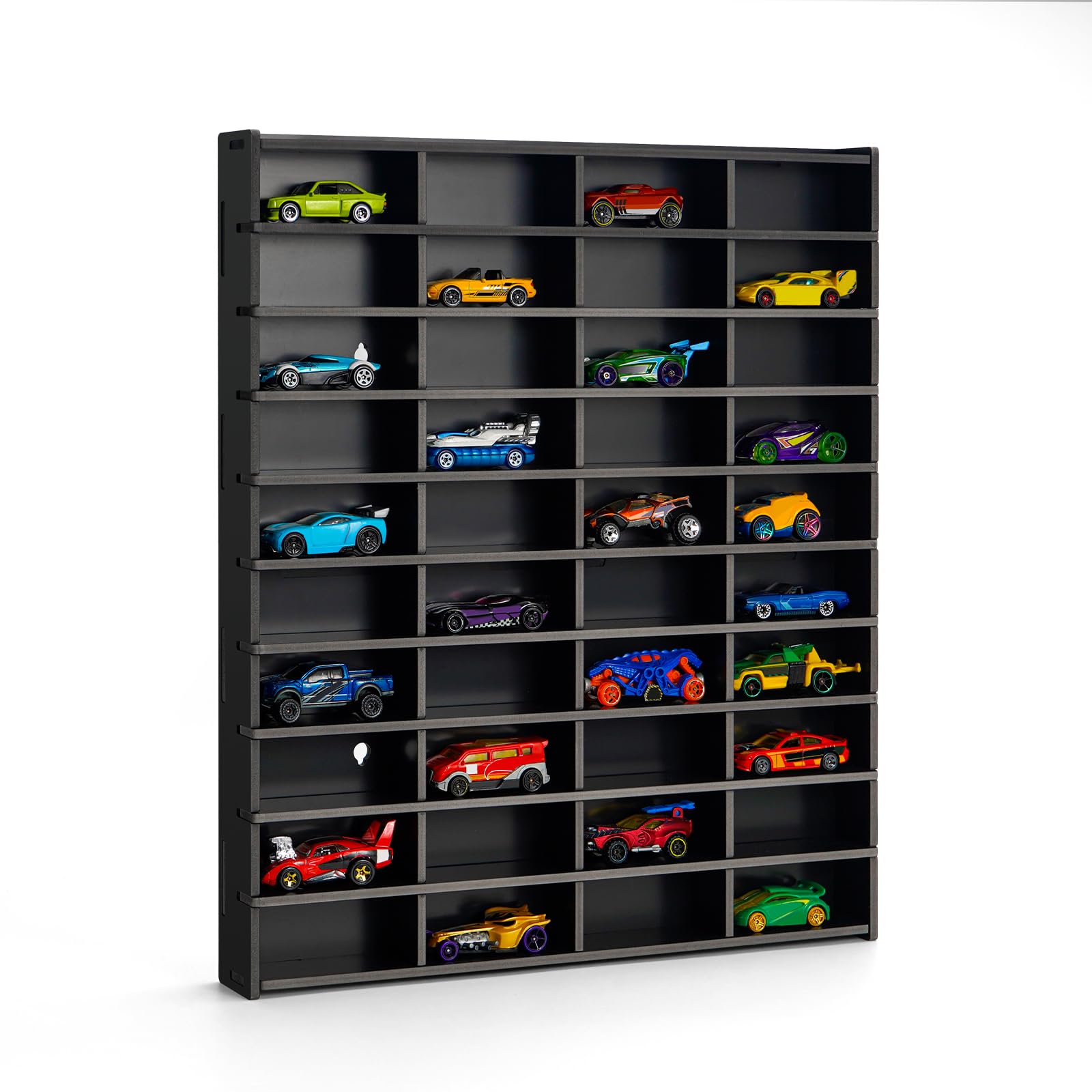 Krafetto Hot Wheels Regal Vitrine und Organizer für 40 Modellautos, Spielzeugautos Sammlervitrine Wandmontage Setzkasten Aufbewahrung & Display Sammelbox