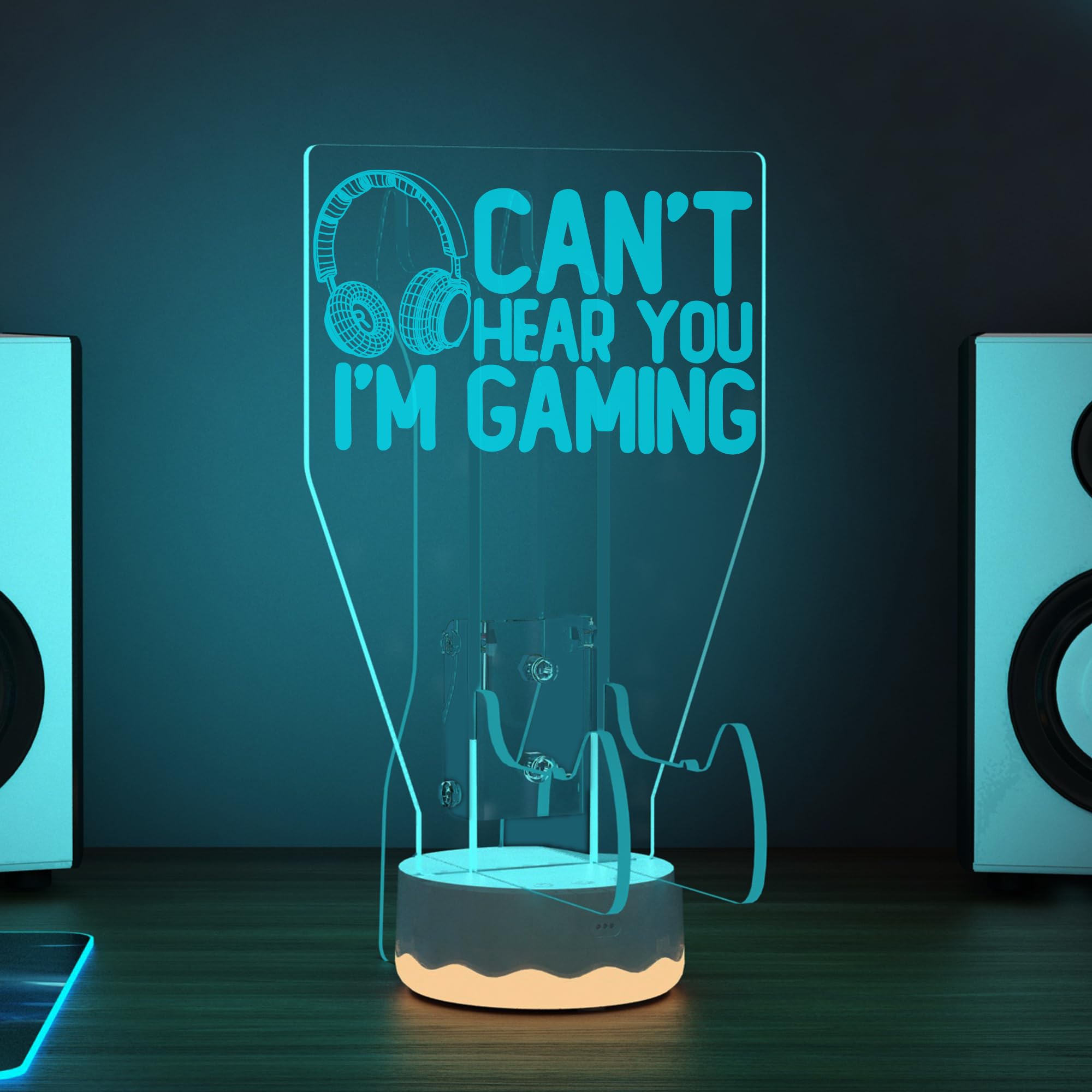 CoolGift Mart Support Lumineux pour Casque et contrôleur, 16 Couleurs LED 3D, Support pour Casque de Jeu avec télécommande, Support pour contrôleur de Jeu pour Tous Les Accessoires universels pour PC