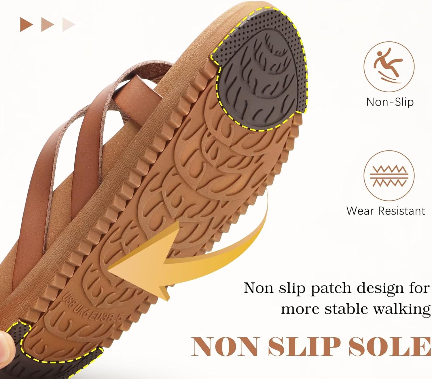 KuaiLu Womens Dressy Orthotic Flip Flops Ladies Yoga Memory Foam Summer Pool Beach Slip on Plantar Fasciitis Arch Support Khaki 9.5 - Image 8