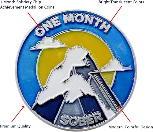 Miniatura 129 de The Achieve Mint Ficha sobria de 13 meses Chip sobrio de trece meses Regalo no AA, medallones no religiosos para hombres y mujeres que celebran