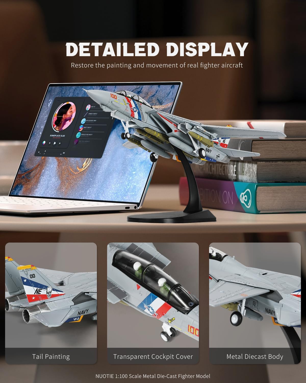 F-14A Tomcat 1/100 metalowe zestawy modeli samolotów ze stojakiem VF-2 łowcy nagród odlewany ciśnieniowo model myśliwca odrzutowiec wstępnie zbudowana kolekcja samolotów wojskowych na wystawę