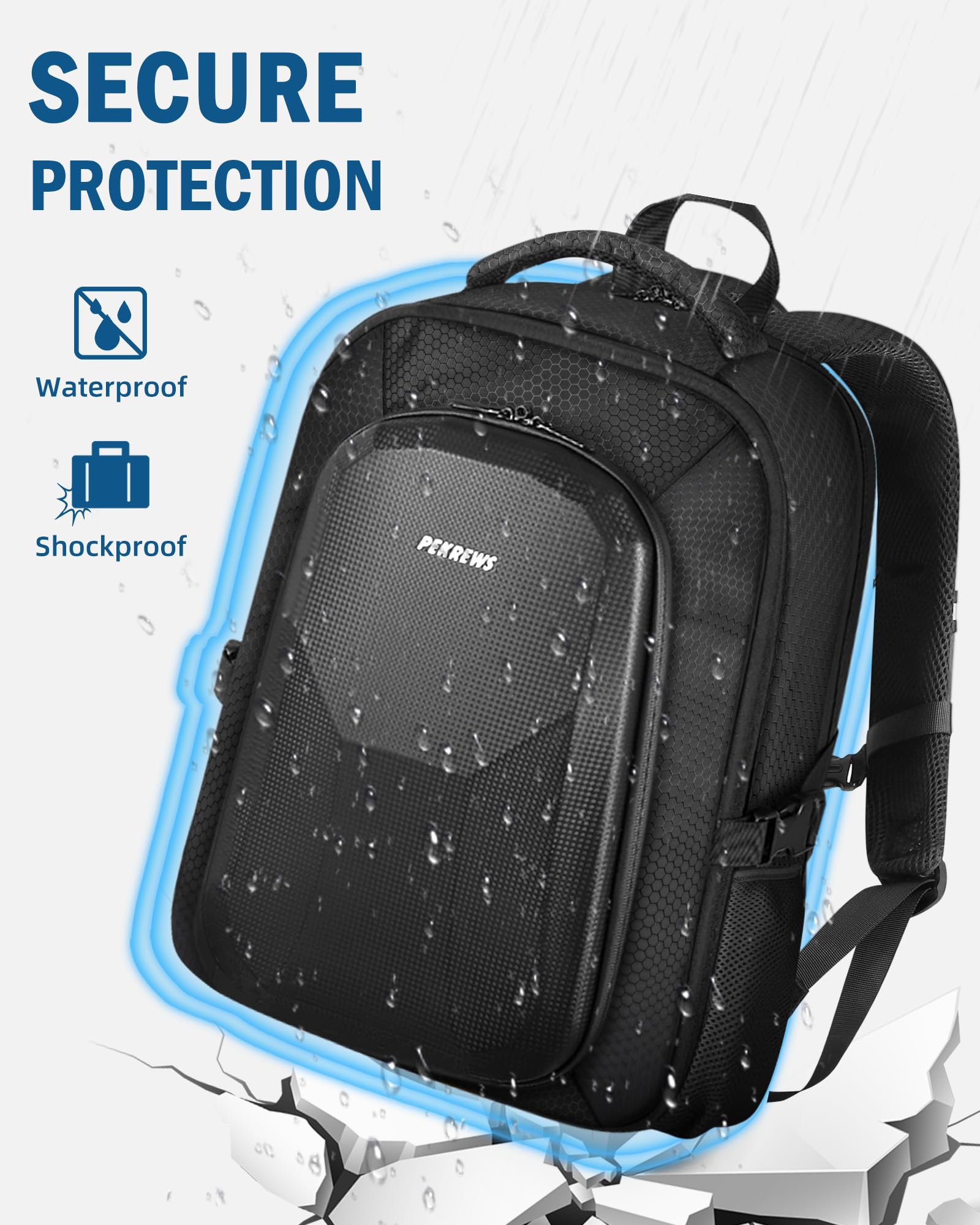 PEKREWS Zaino per Neo, Zaino Grande Capacità Per DJI Neo, RC 2/RC-N2/N3, Borsa Drone Espandibile Compatibile Con Laptop 15,6 Pollici E Fly More Combo, Custodia Rigida Idrorepellente Per Accessori