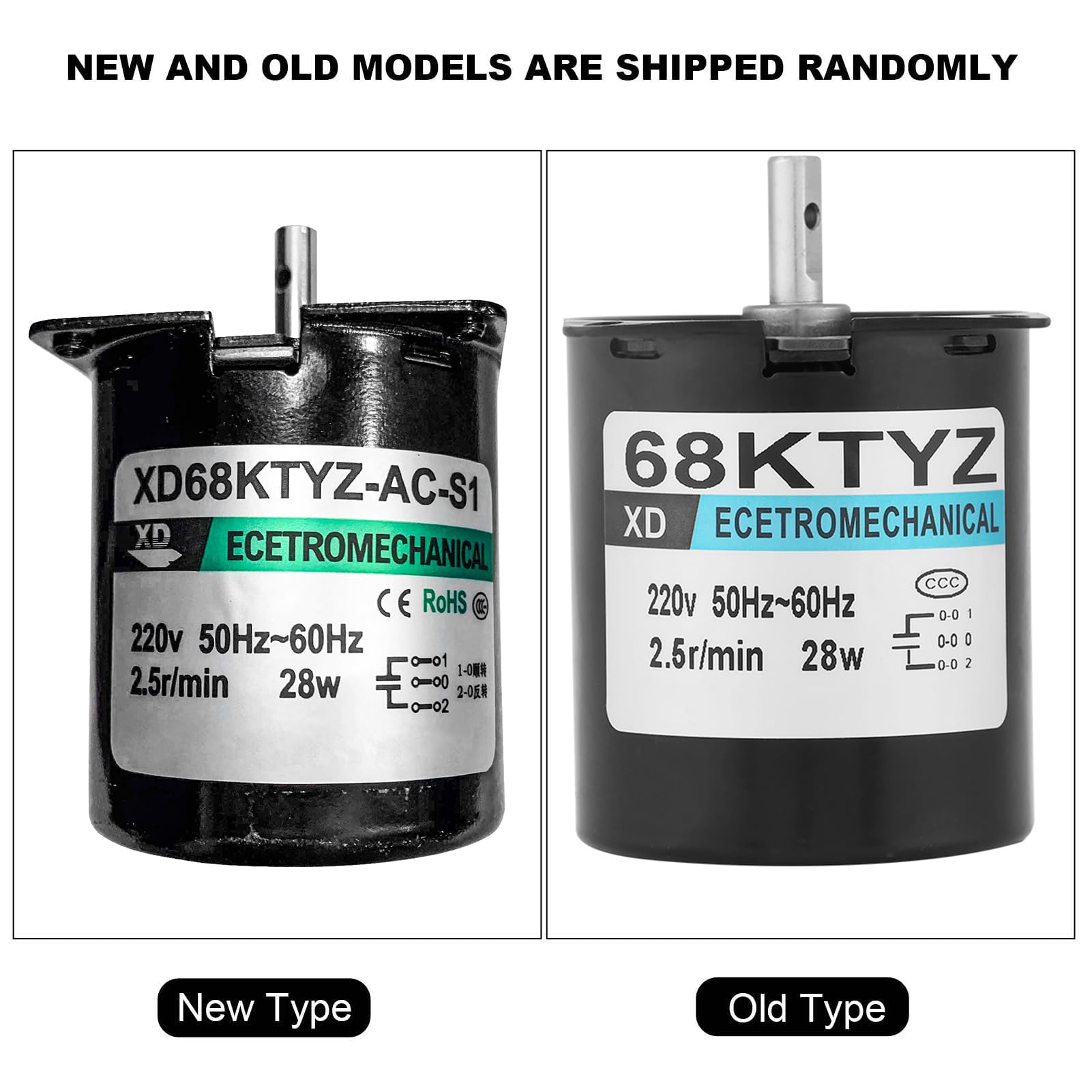 Silnik synchroniczny XD68KTYZ-AC-S1 AC220V 28W 2,5 20 30 110r/min. mały elektryczny magnes stały synchroniczny silnik przekładni CW/CCW do automatyki instrumentów (2,5)