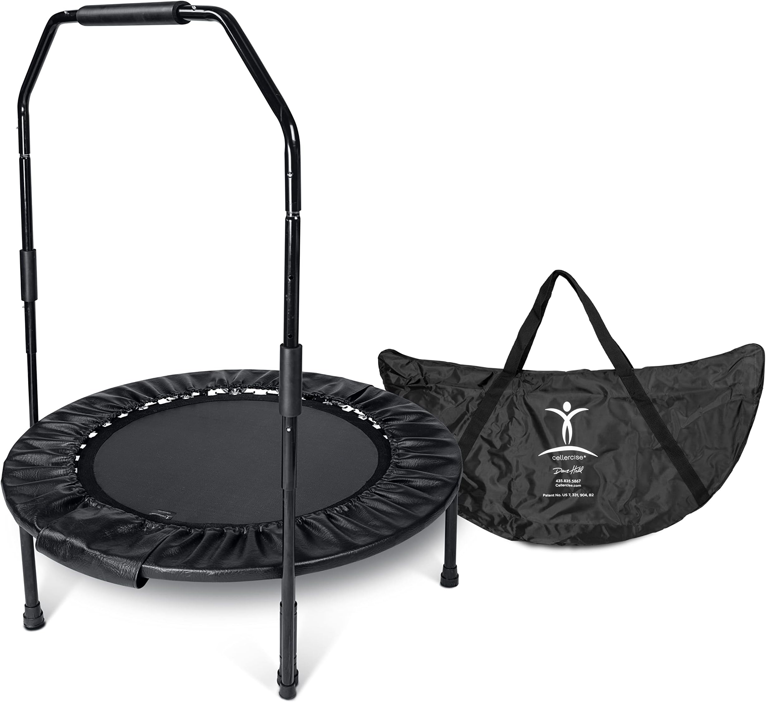 Half Fold CELLERCISER Rebounder Kit Plus Balance Bar - Carrying Case - Workout DVD - All Steel Construction - Tri-Daptable Spring Technology - Low Impact Great for All Fitness Levels and Ages