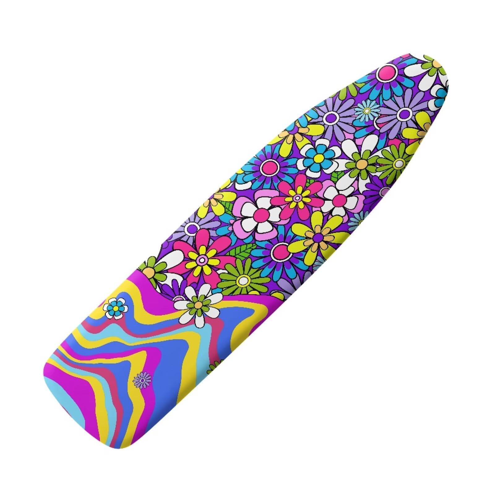 Hinthetall Hippie Floral Standard Ironing Board Cover Heat Reflective Ironing Mat for Table Top Non-Slip Ironing Board Covers Home Decor
