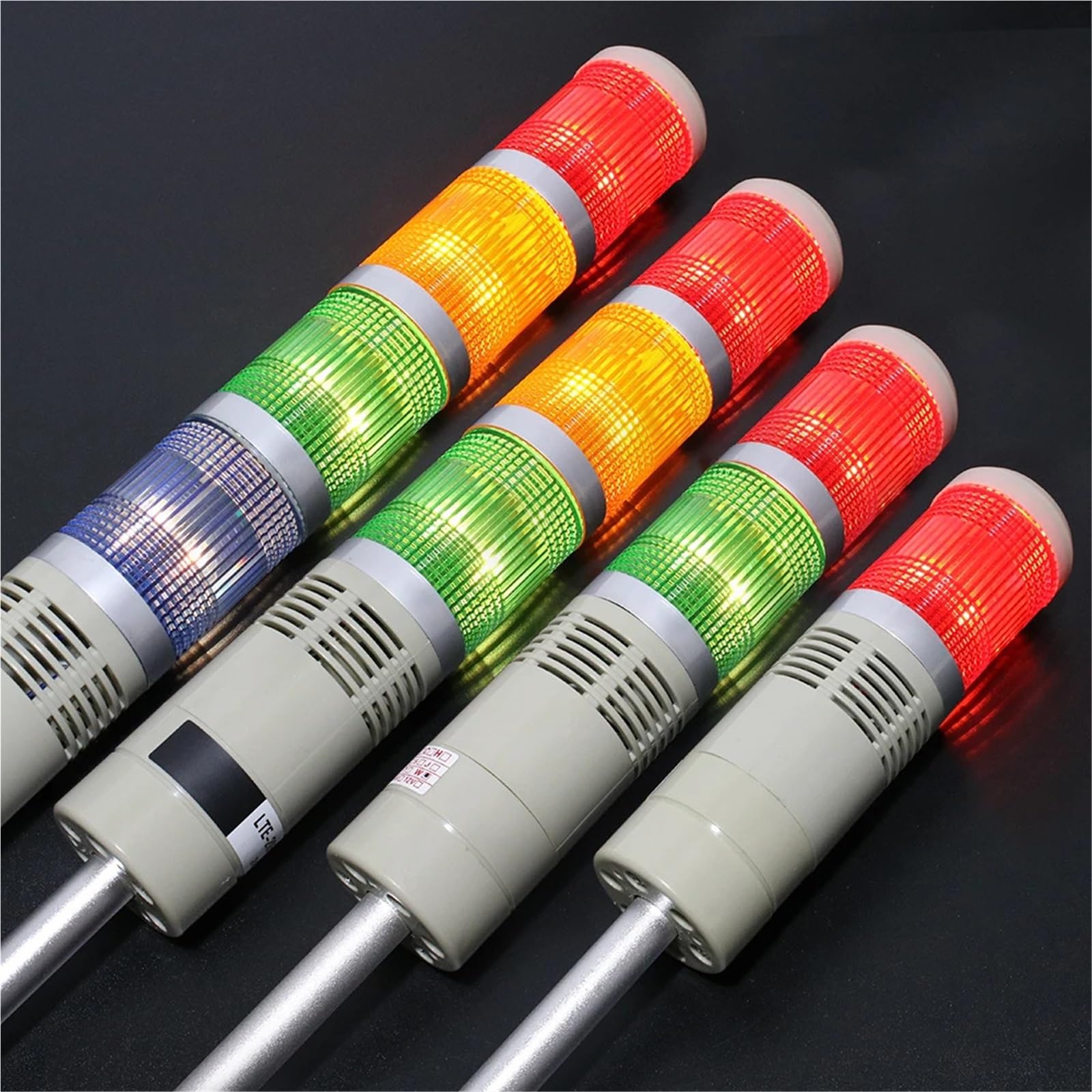 1 couche 12V 24V 110V 220V Rouge Vert Jaune Tour Industrielle Signal Avertissement Lumière LGP-205 Voyant Lumière Fixe Avec son(Lavender,DC 24V)