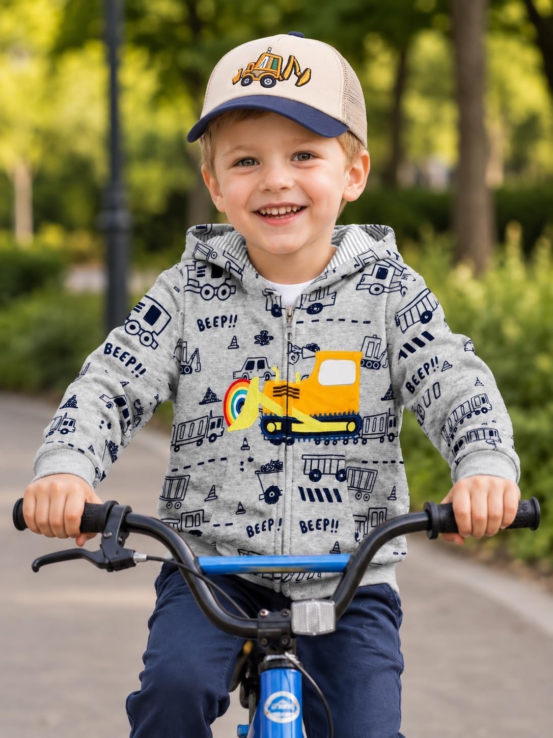 Toddler Boys Zip Up Hoodie Kids Fall Winter Jacket Hood Sweatshirt 2-7Y