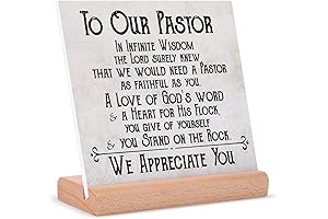 Afterprints Pastor Appreciation Gifts - Plaque with Wooden Stand, Thank You Pastor...