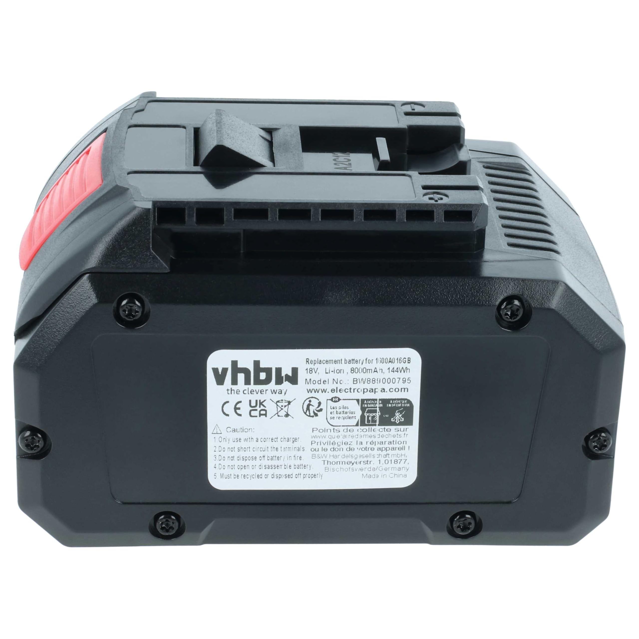 vhbw batteria compatibile con Rothenberger 18 V utensile (8000 mAh, Li-Ion, 18 V)