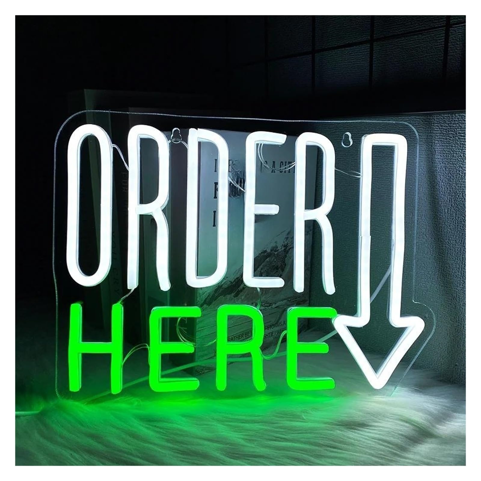 Sign Lamp Order Here Neon Sign, Letter Business Tips, Used in Restaurants, Shops, Bars, Front Desk Business Lights 31.5cmх24cm