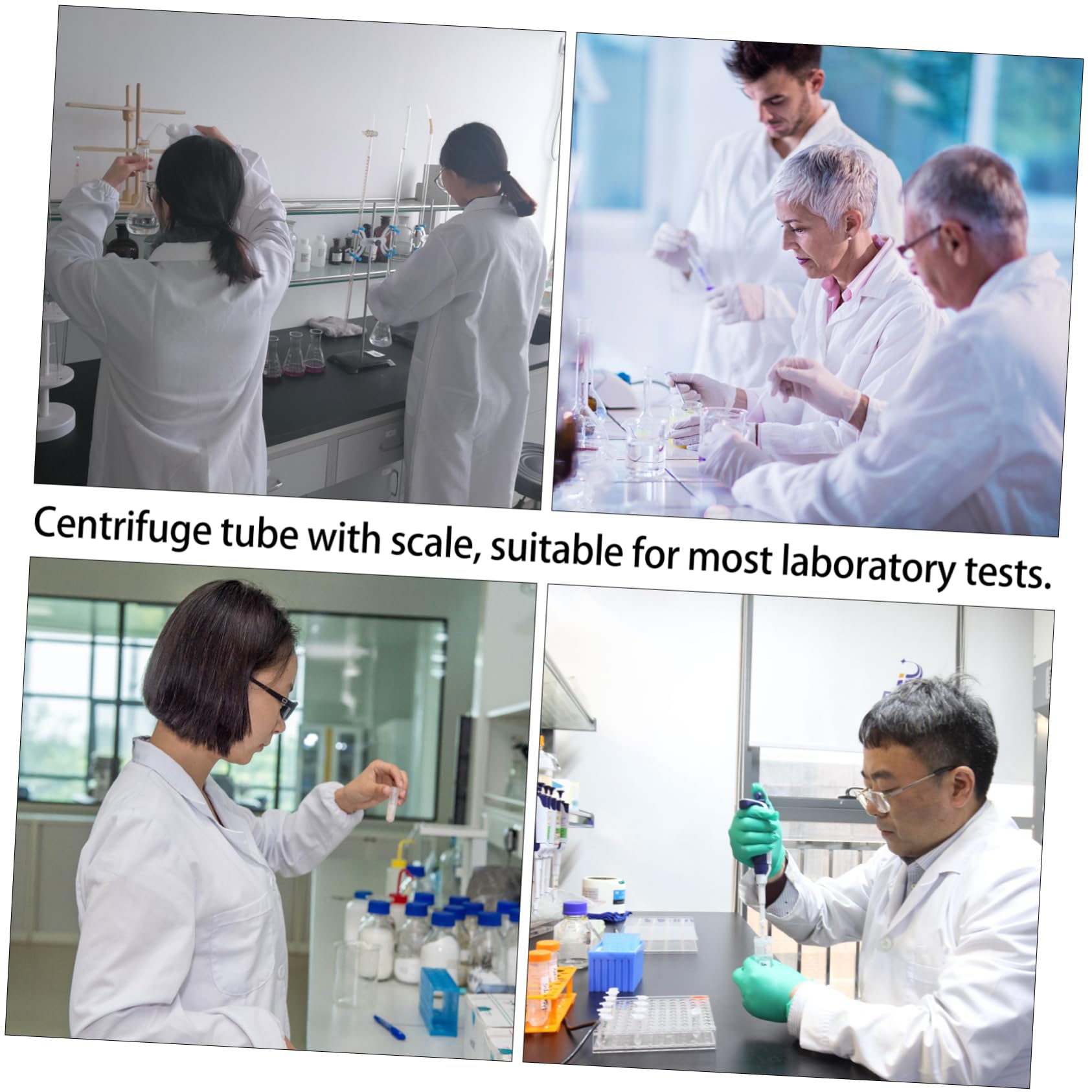 Provette Scala Graduata da Centrifuga 200 da 10ml in Plastica e Pareti Lisce per Uso Sperimentale e Misurazioni di Laboratorio