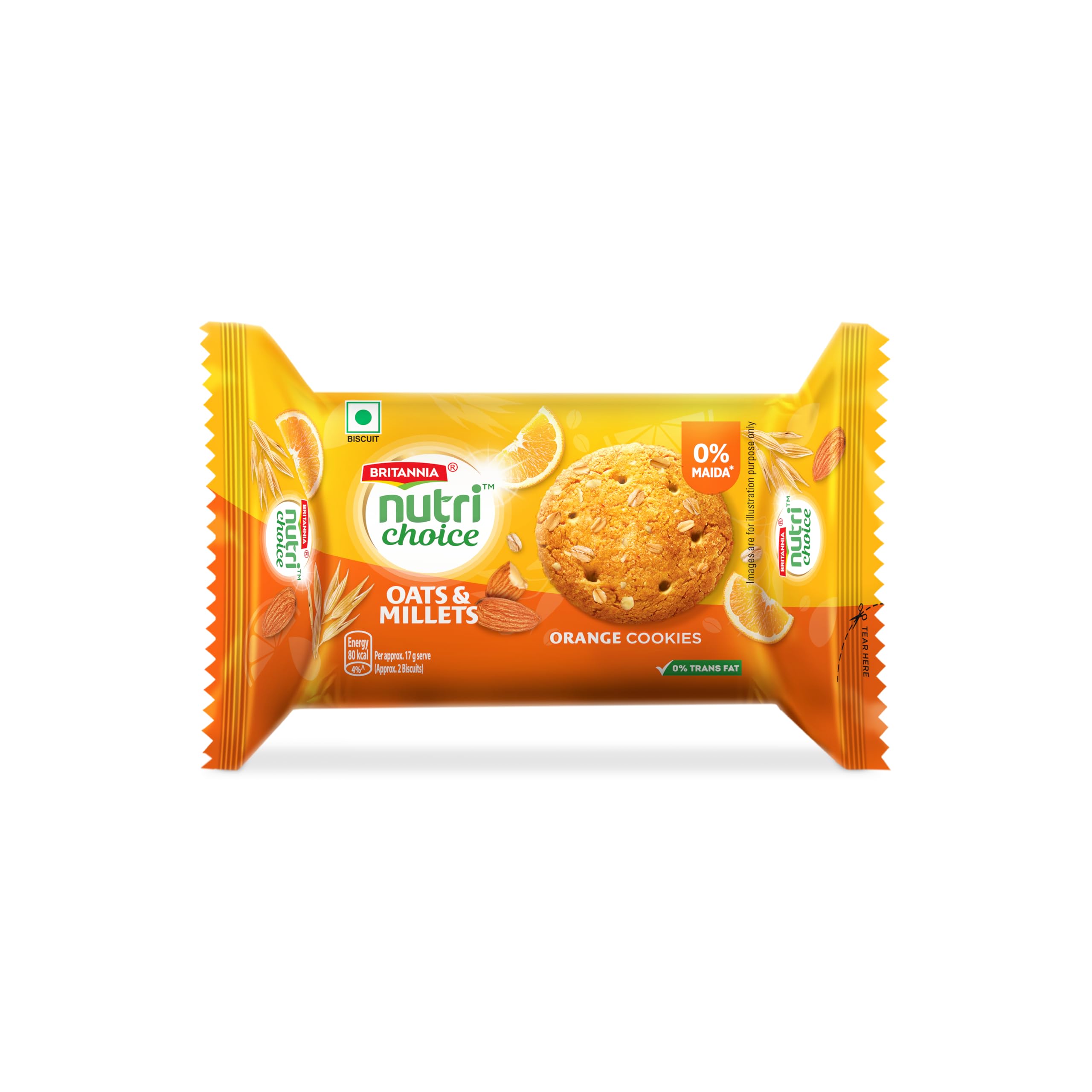 Britannia NutriChoice Oats Orange Biscuits 75g