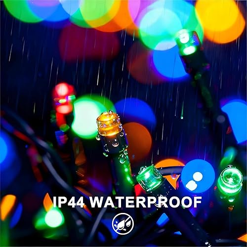 Miniatura 3 de WISD Guirnalda de luces para árbol de Navidad de 338 pies, 1000 luces LED impermeables con 12 modos, luces de hadas con enchufe parpadeante para