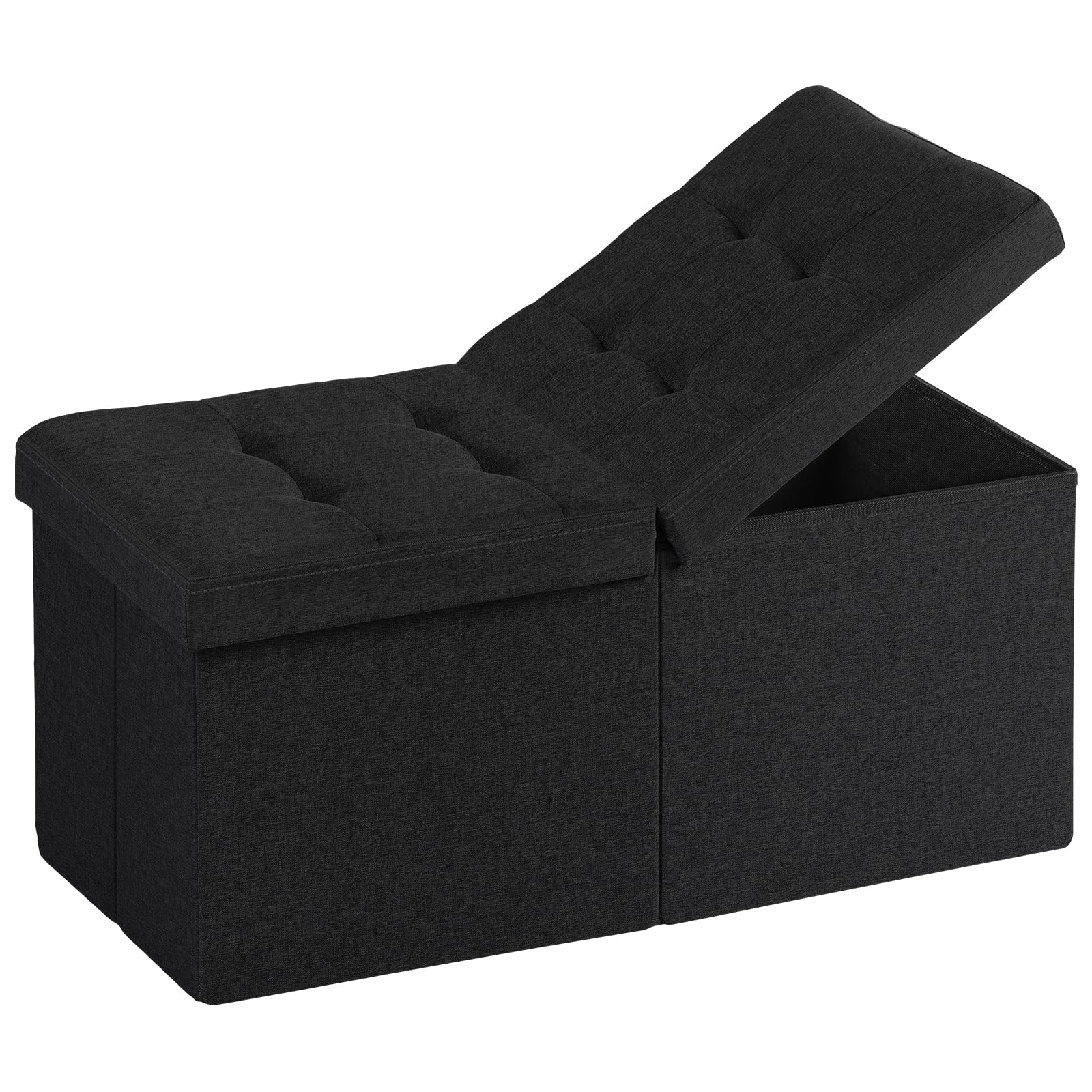 30-Inch Ottoman with Storage Drawer in Black