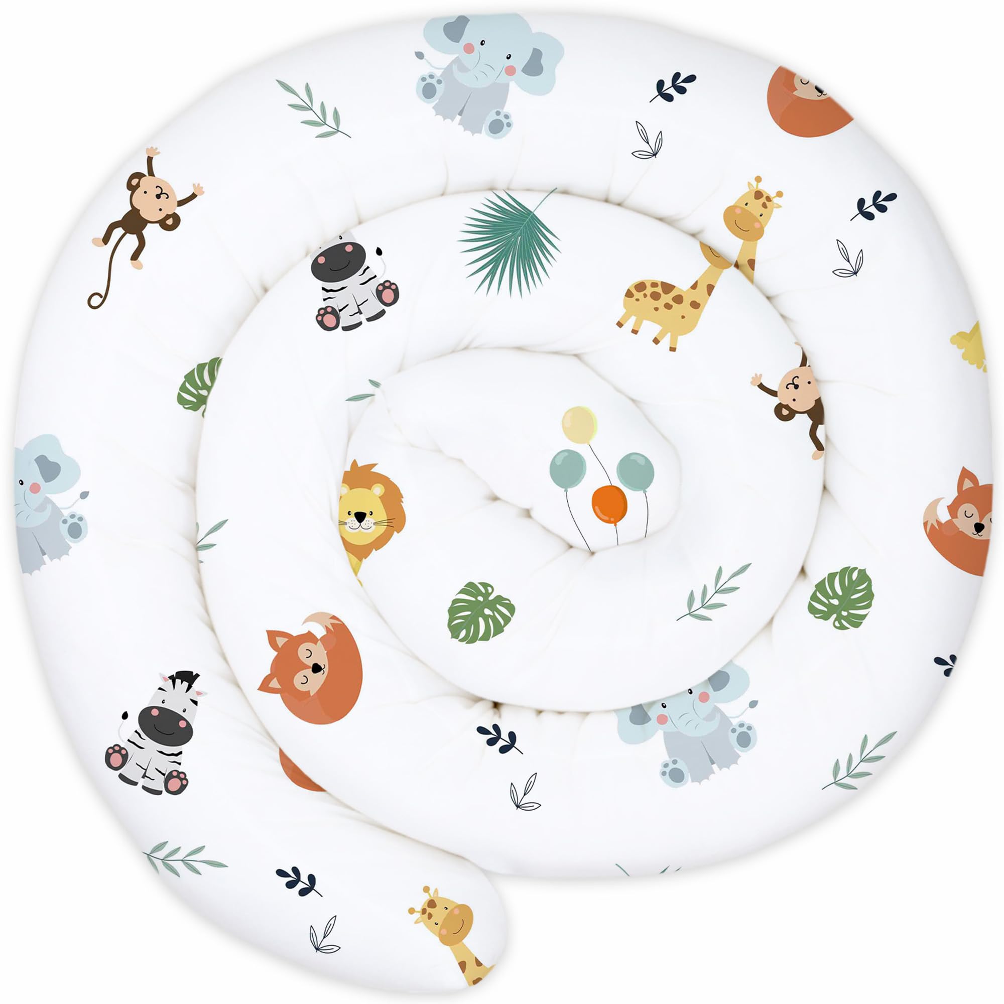 Totsy Baby XXL Bettschlange Bettkissen Stillkissen Bettrolle Bettkantenschutz Zierkissen Bettumrandung Schlange XL Handmade Safari 150 cm Oeko-Tex-Zertifikat