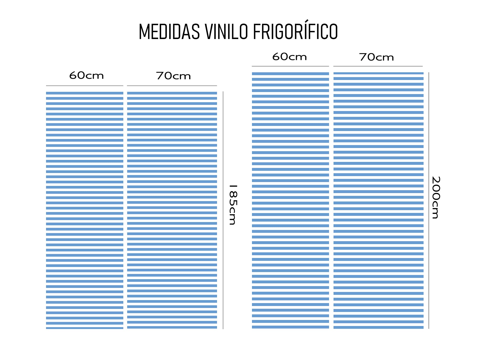 Oedim Pack Vinilo para Frigorífico + Vinilo para Lavadora Rayas Azul Claro, Adhesivo Resistente y Económico, Pegatina Adhesiva Decorativa de Diseño Elegante