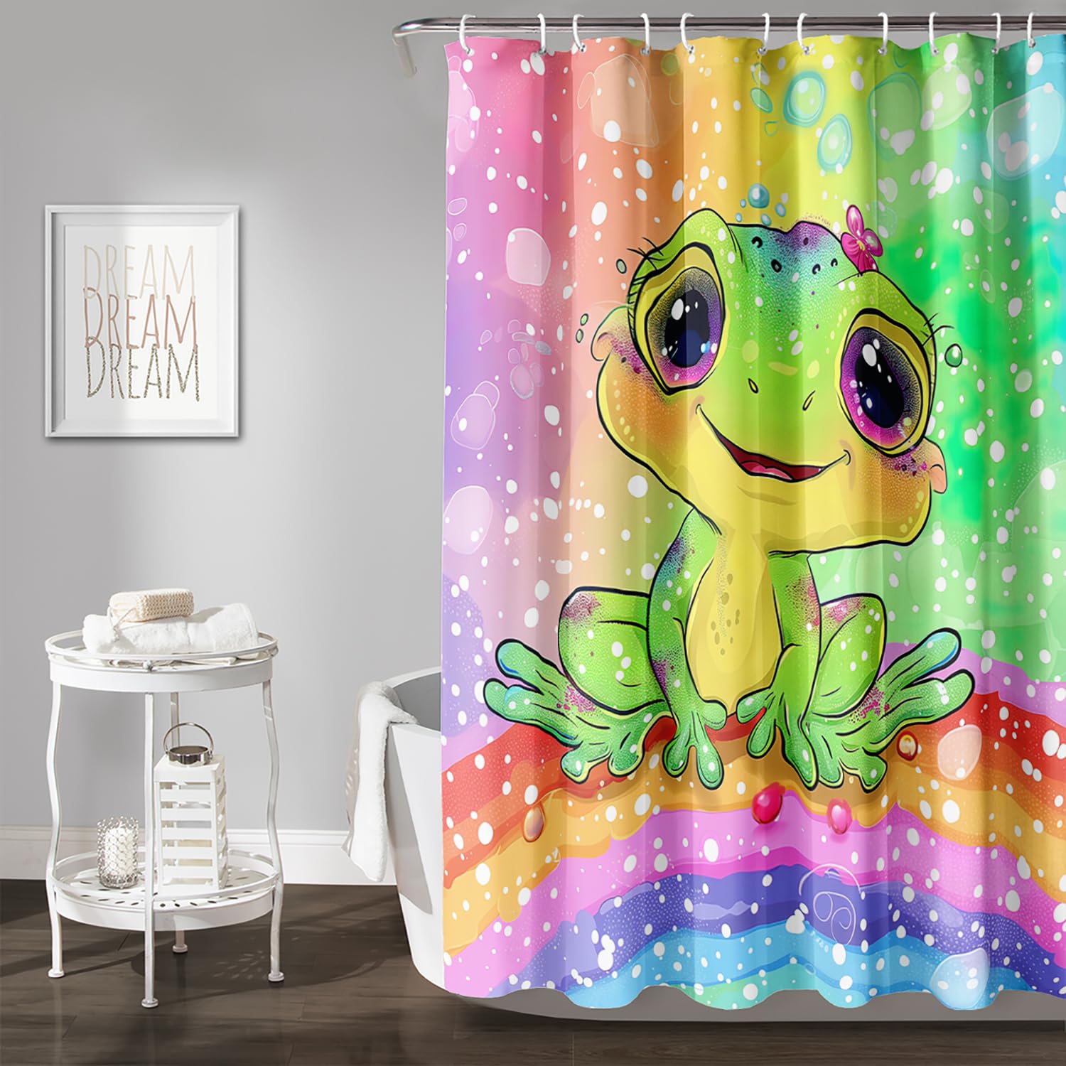 AILONEN Cartoon Frog Shower Curtain 48