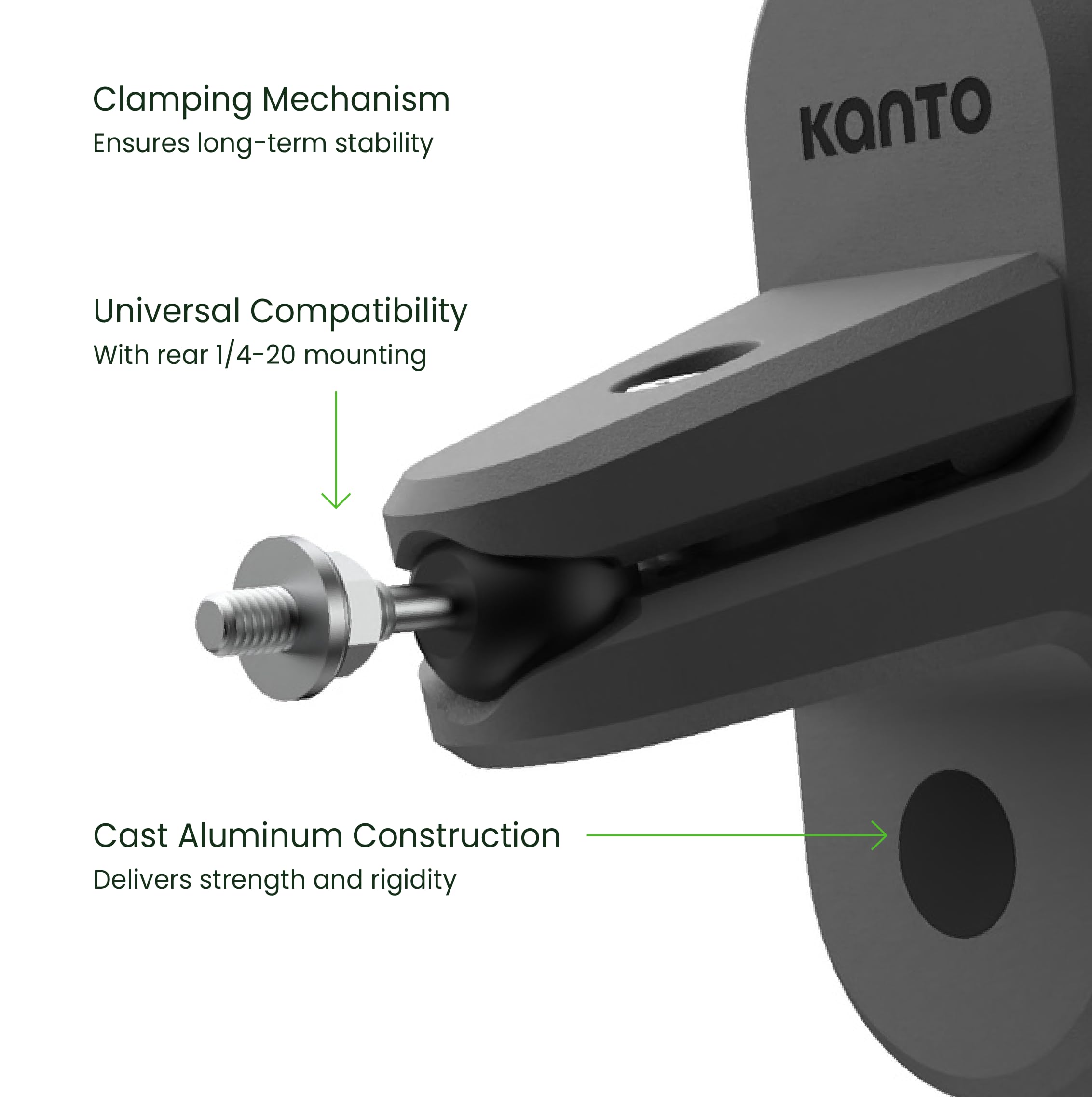 Kanto SPW3 Universal Satellite Speaker Wall Mount Bracket | ¼-20 Thread Attachment | Tilt, Swivel & Rotation | Holds 5.4 kg | Wire & Cable Management | No Visible Hardware | Pair | Black