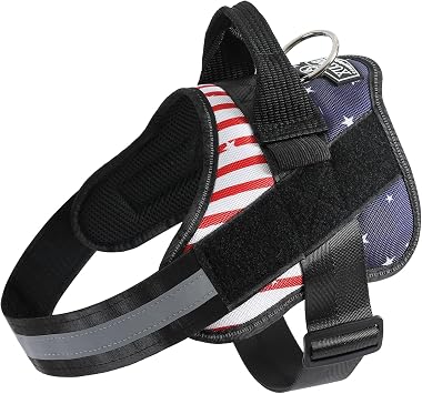 Dog Harness, No-Pull Reflective Dog Vest, Breathable Adjustable Pet Harness with Handle for Outdoor Walking - No More Pulling, Tugging or Choking Flag, XS