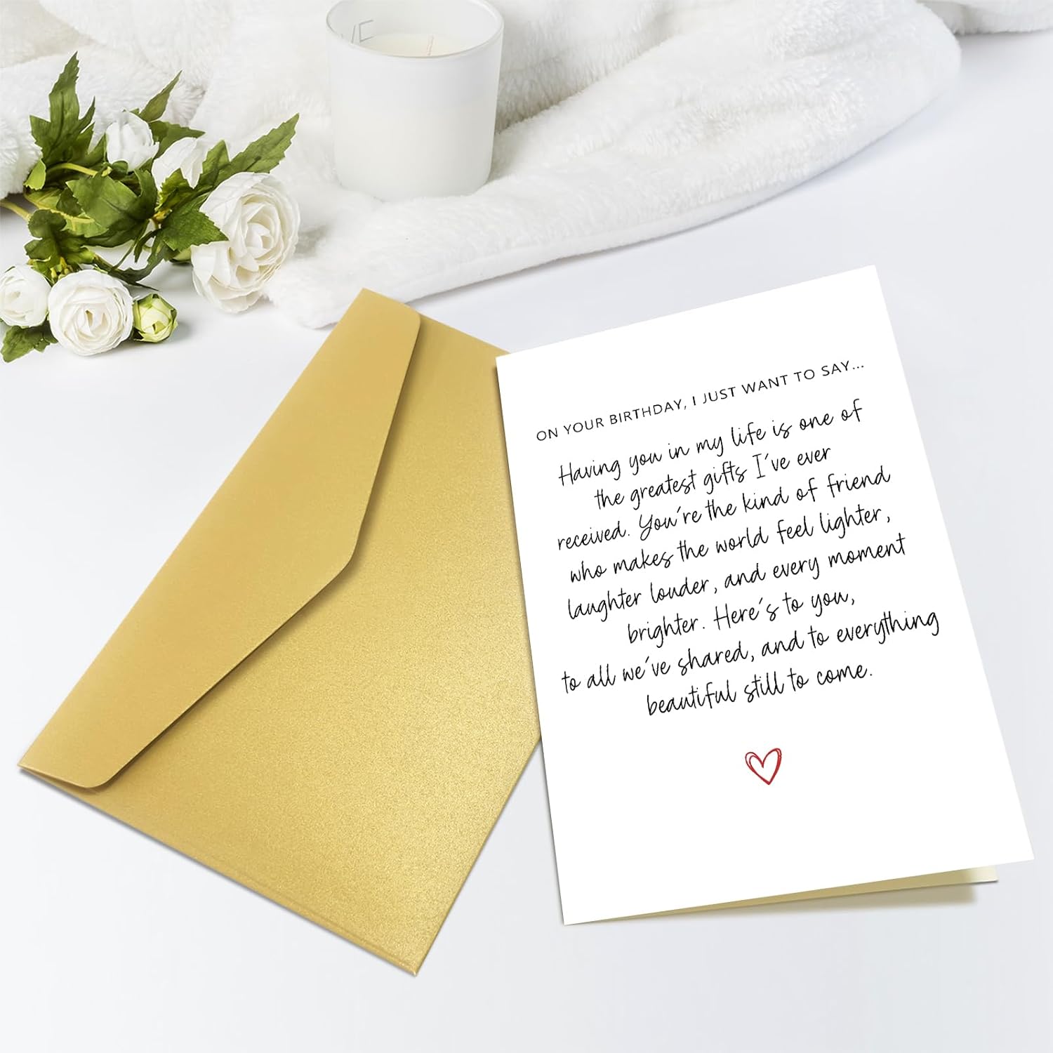 Heartfelt Friend Birthday Card for Women Men, Poem Birthday Card for Best Friend, Bestie Bday Gifts for Him Her, You Make The World Better - Image 6