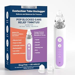 Eustachian Tube Exerciser Ear Pressure Relief Device - Portable Ear Popper for Airplane Travel Diving and Altitude Changes