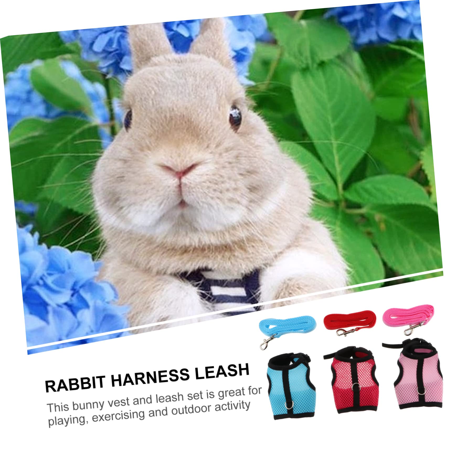INOOMP 2 Pz guinzaglio di cavia slip di coniglio per bambini furetto imbracature per criceti bunny rabbit guinzaglio per piccoli animali pettorina per coniglio con rete