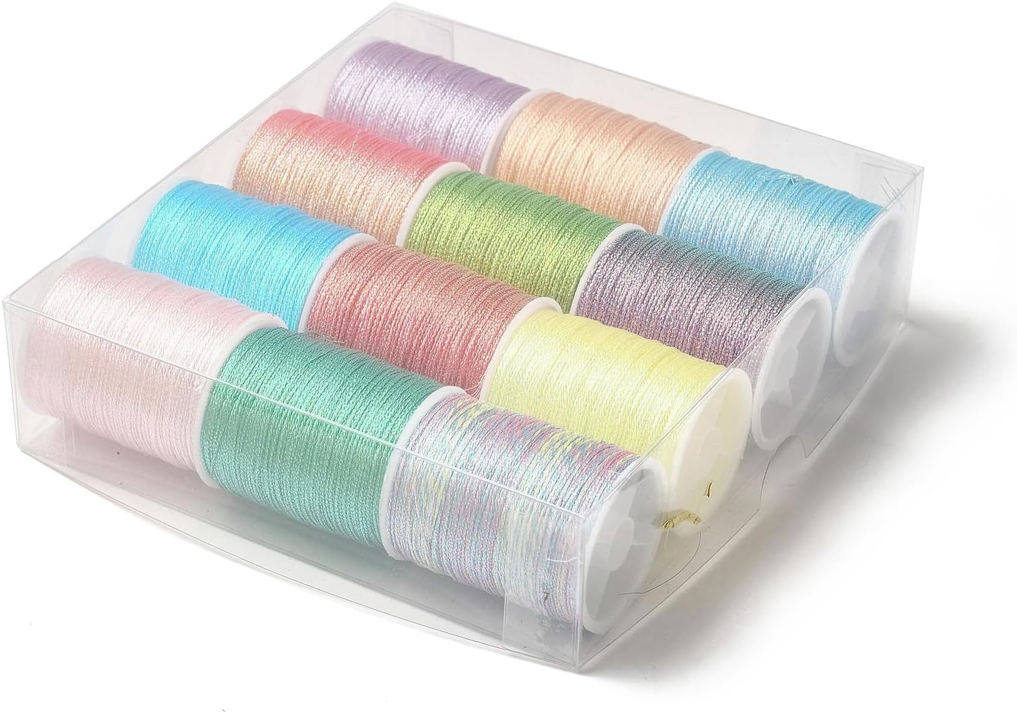 12 Colors 240M Polyester Thread Set Kumihimo Cords Metallic Beading 6Ply Chinese Knotting Macrame Wind Chime Strings for Jewelry Making Threads Sewing Stitching Friendship Bracelet Necklace - Image 6