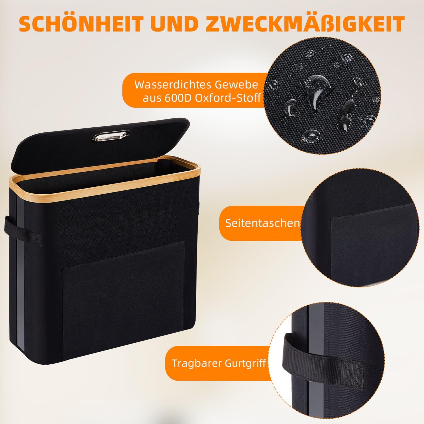 OUSFOT Toilettenpapier Aufbewahrung Korb mit Deckel, 32L Badezimmer Organizer klopapier Aufbewahrung Klopapier Aufbewahrung 12 Rollen Wasserdicht Geeignet für WC und Badezimmer