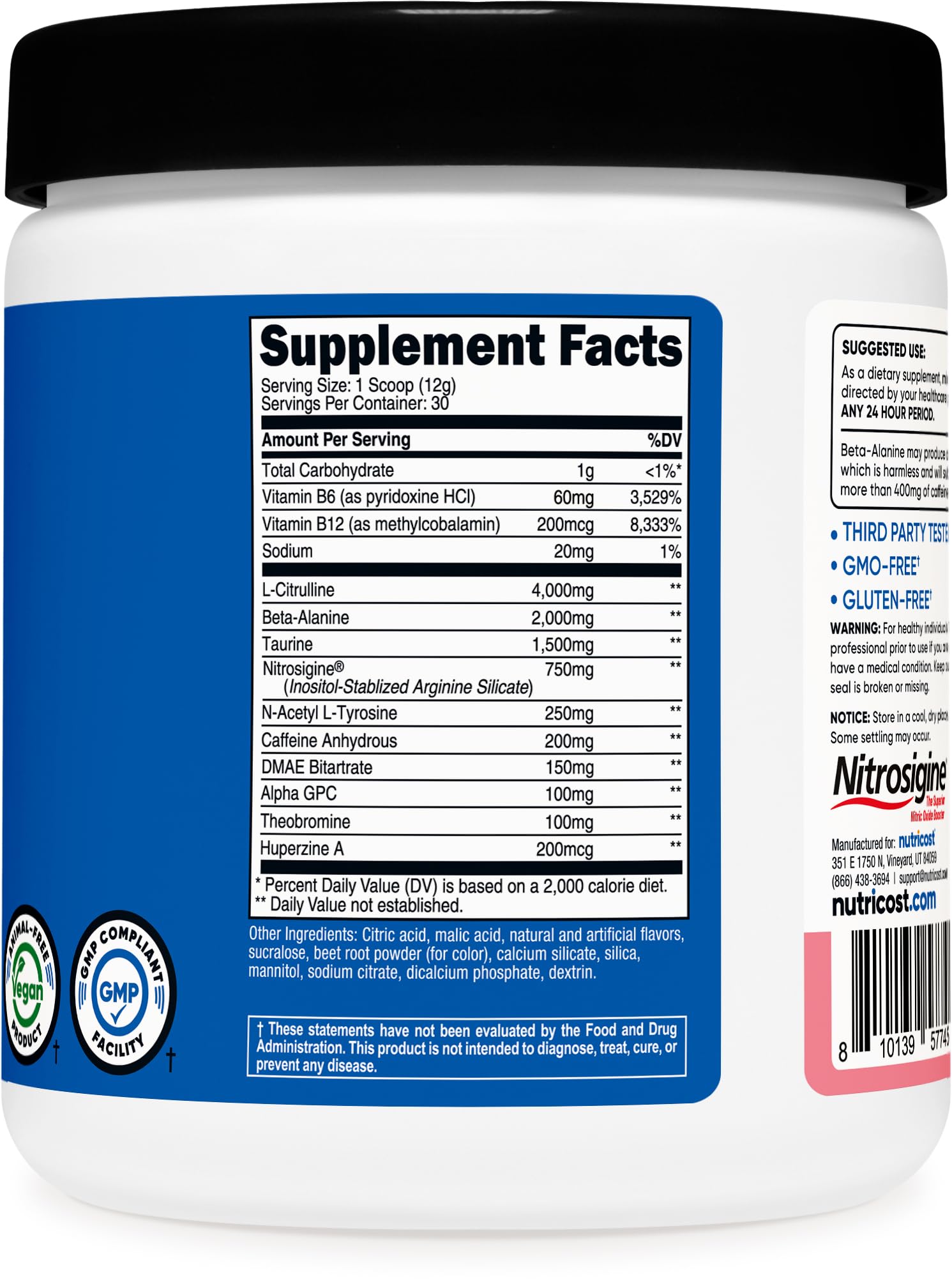 Nutricost Pre-Workout Powder (Watermelon Candy) 30 Servings, Gluten-Free — Amazon image 5
