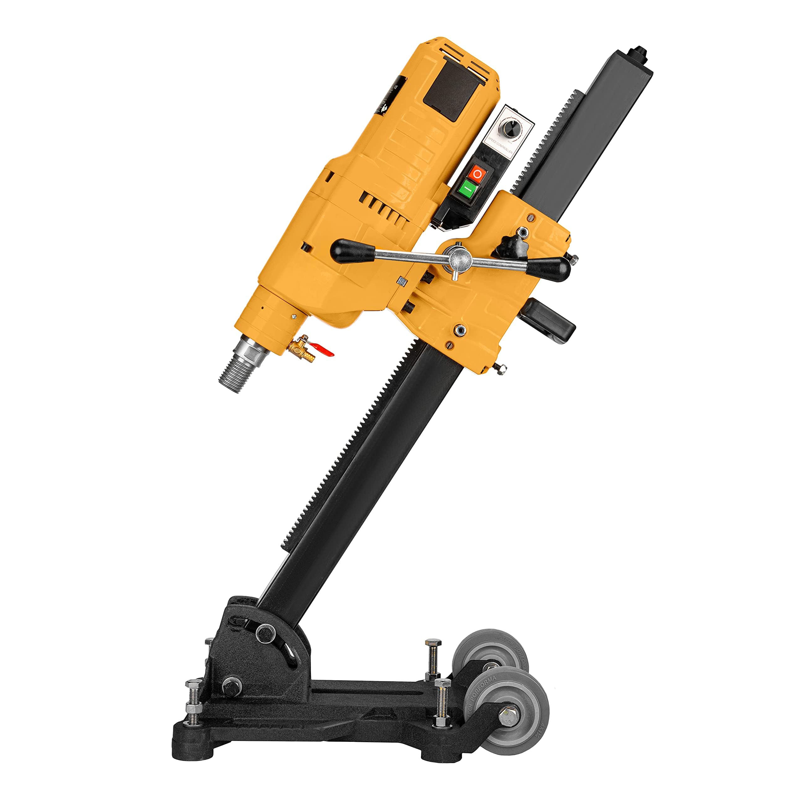 Kernbohrgerät 3950 W an neigbarem Kernbohrständer mit Transportrollen - Diamant Kernbohrmaschine 580 U/min – 230 V mit PRCD-Schutzschalter