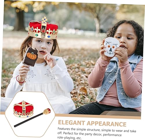 Miniatura 6 de Yardwe 1 juego de disfraces para fiesta de Halloween, Reyes, cosplay, cetro de reyes, accesorios de actuación, disfraz de rey real, barroco, rey