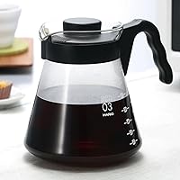 Vista 2 de Hario V60 Jarra de café de vidrio, 450ml, Negro