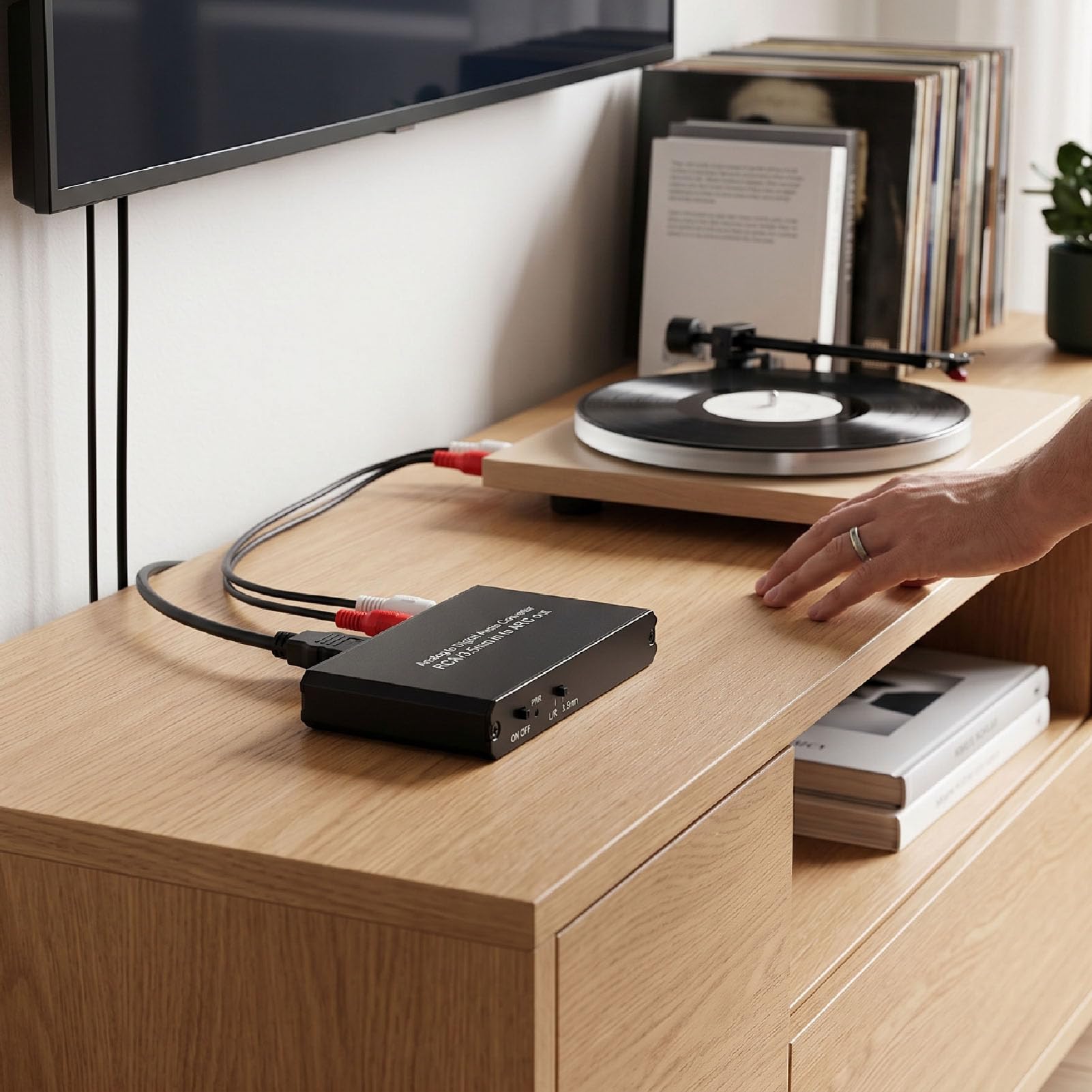 Generic Convertisseur de Son Analogique-numérique, Compact, Durable, Plug and Play pour Cinéma Maison, Alliage D'aluminium, 1 unité